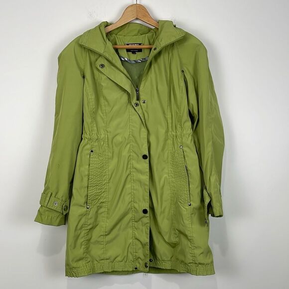 Johnston & Murphy Hip Length Rain Jacket Size XS (2/4) Green Hooded - Picture 1 of 13